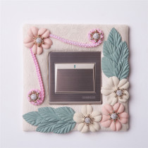 Switch Protective Cover Fabric European Fabric Switch Cover Three-dimensional Creative Socket Wall Sticker Protective Cover Room Pastoral Dress