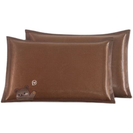 夏季冰丝枕套一对装可水洗成人凉感冰丝枕头套48x74凉席枕套冰藤