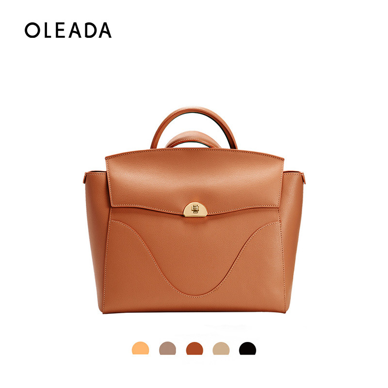 OLEADA large wave bag cowhide original niche design workplace commuting large-capacity one-shoulder handbag women