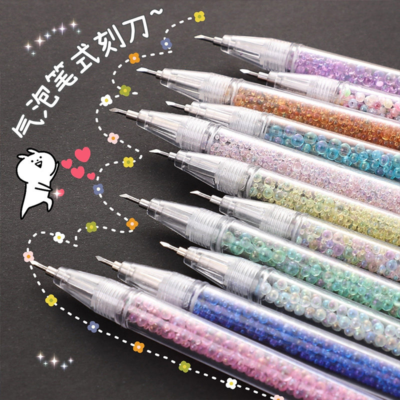Pen-type hand account carving knife stick stickers cute pen knife dismantling express press knife cheap high-value knife pen girl heart hand account cutting handmade special knife children's utility knife tool carving knife pen