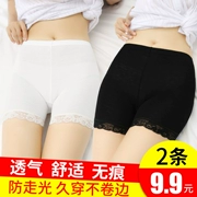 Quần an toàn chống ánh sáng mùa hè xà cạp nữ bên trong và bên ngoài mặc quần short bảo hiểm quần ren ren lớn không có phần mỏng
