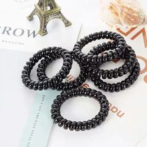 Phone cord hair band for women small size Korean hair tie rubber band electric coil headband simple hair band black