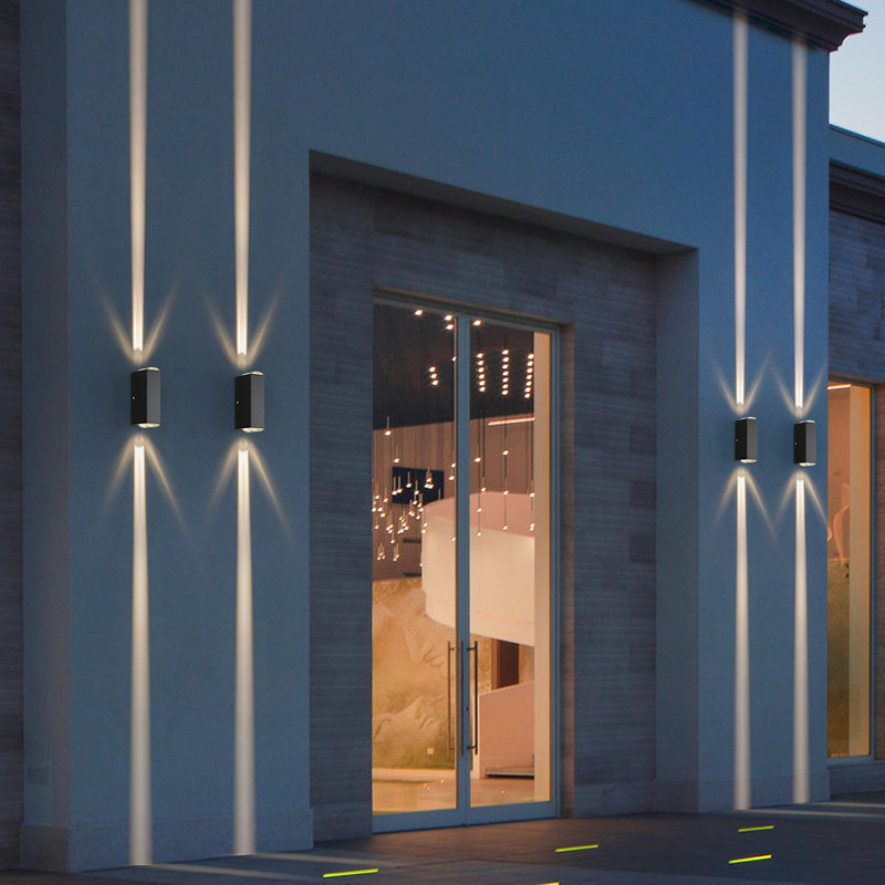 Spotlight Wall Light Outdoor Waterproof Exterior Wall Light Indoor Modern Creative Living Room Wall Light Aisle Corridor Double Head Spotlight