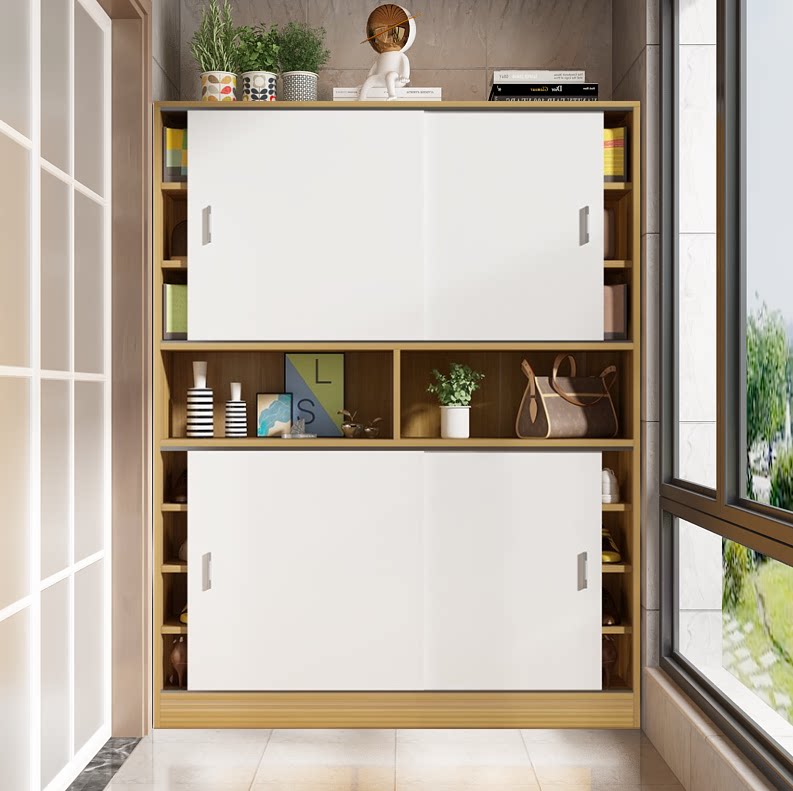 Customized balcony cabinet locker sunscreen sliding door bay window cabinet simple storage household waterproof wall cabinet multi-layer high cabinet