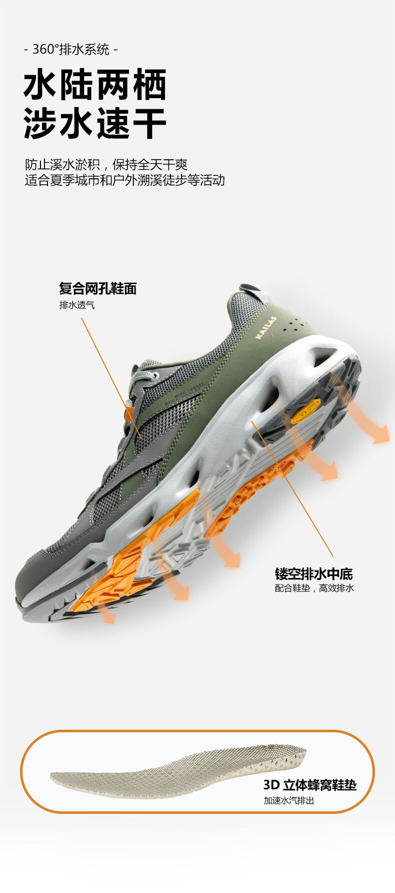 凯乐石 男女 户外运动溯溪鞋 Vibram湿地止滑大底 图2