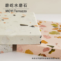 Colored whole body terrazzo stone 800x800 restaurant shopping mall ins clothing store milk tea shop engineering anti-slip floor tiles