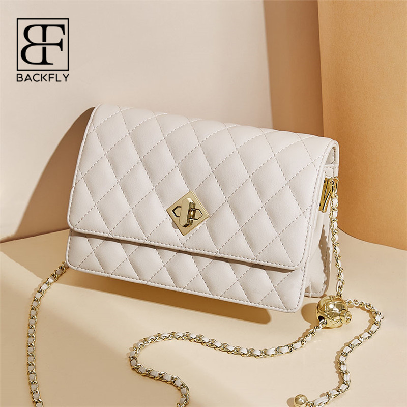 Bag women's 2021 new autumn and winter high-end niche design one-shoulder small golden ball women's bag light luxury brand messenger bag