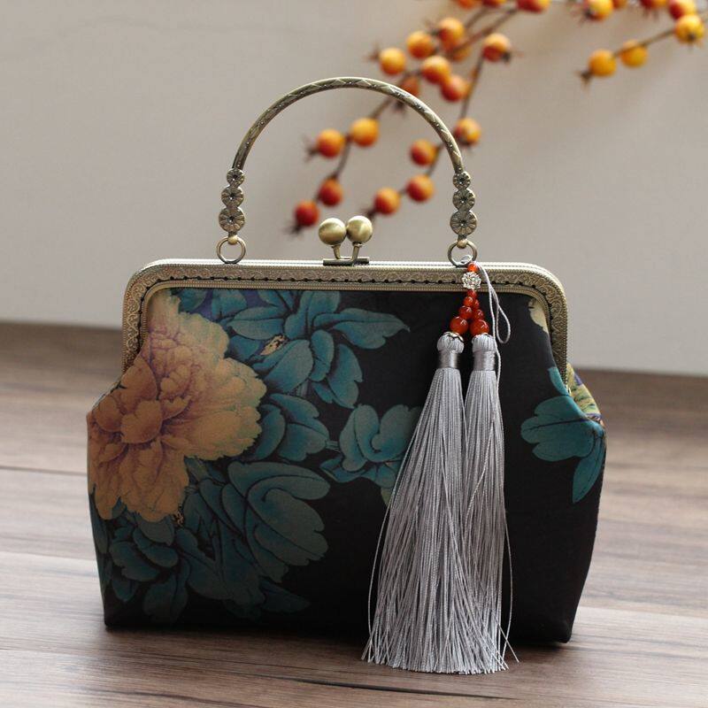 Oral Gold Bag Diy Material Bag Retro China National Wind Hand Qipao Bag Handmade Cloth Art Bag primary and secondary bag silk bag