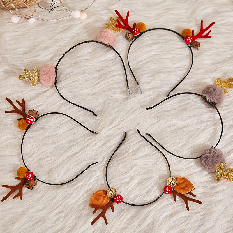 Christmas cartoon headwear headband glowing decorations antlers cartoon head buckle hairpin headband holiday dress up gift