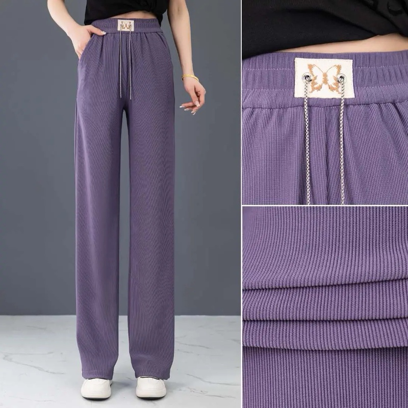 Purple Narrow Wide-Leg Pants for Women 2026 Spring/Summer New High-Waisted Drapey Slimming Versatile Loose Straight Casual Pants Purple Narrow Wide-Leg Pants for Women 2026 Spring/Summer New High-Waisted Drapey Slimming Versatile Loose Straight Casual Pants