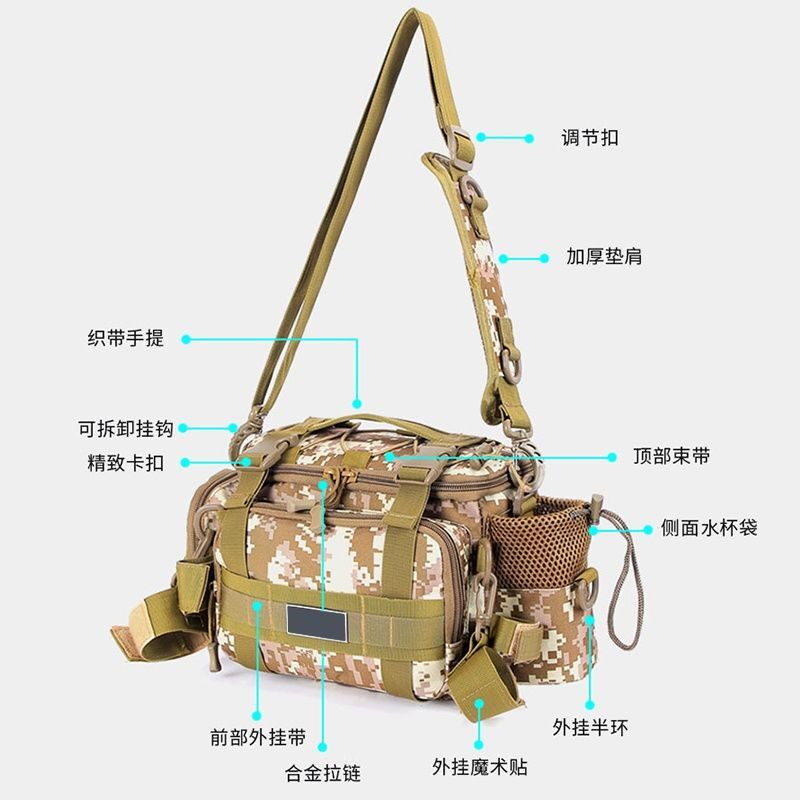 Luya Pack Multi-function Purse Single Shoulder Inclined Satchel Bag waterproof Fishing Bag Fishing Bag Fishing Gear Bag Portable containing bag