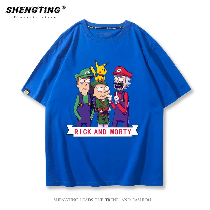 Футболка Rickhe and Moti Locked Mary Mario T -shirt мужская, стиль Lazy Trends, короткие рукава, футболка из ткани
