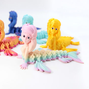 3d printed mermaid joint movable ornament model girl gift children's toy stall collection educational gift