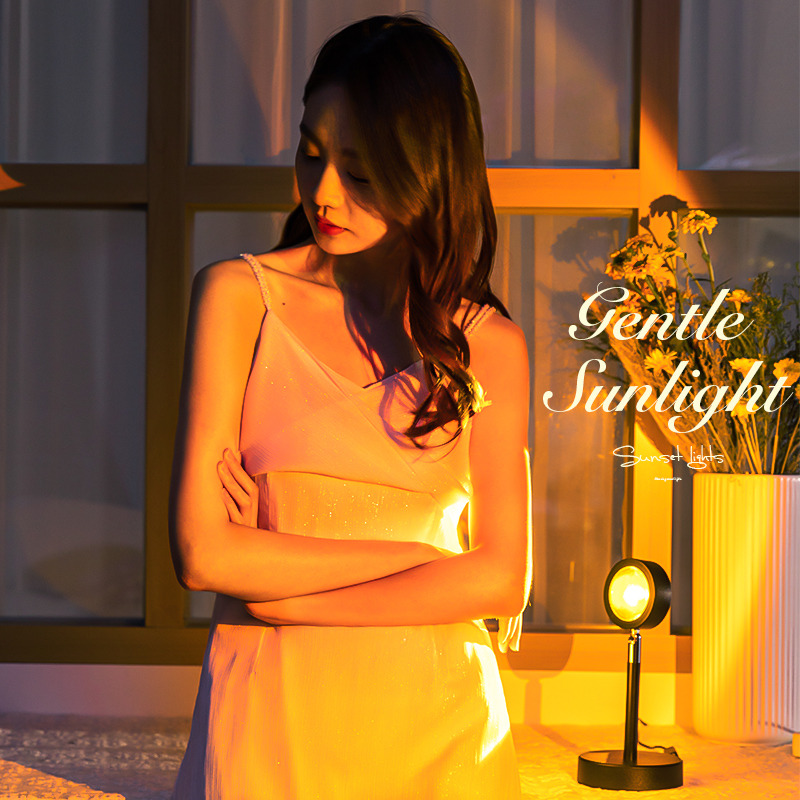 Sunset light live photo background props cloth net red area layout live room pose photography atmosphere sunset sunset shooting bedroom floor lamp desktop dusk rainbow ins live photography light