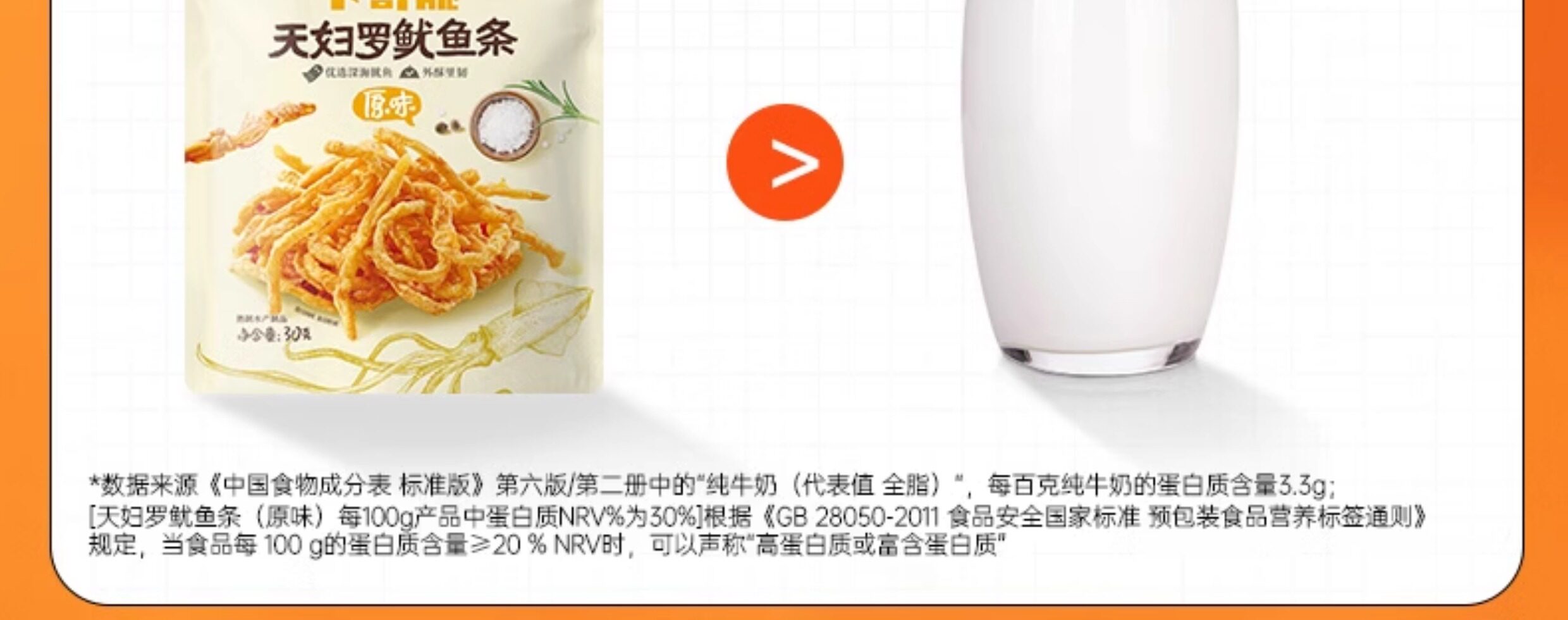 【中國直郵】 卜奇脆 脆皮魷魚條 原味 30g*3袋