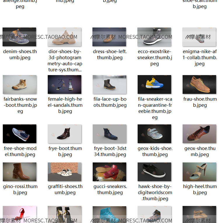 图片[9]-C4D fbx obj男女鞋子旅游鞋球鞋运动鞋平板鞋皮鞋胶鞋布鞋模型 MX688-cg男孩