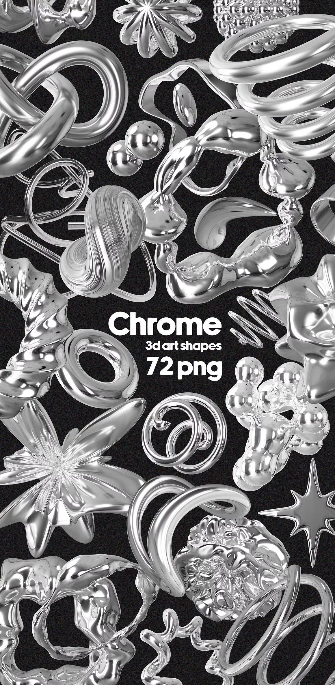 Chrome 3D Design Collection, a Graphic by LarysaZa.jpg