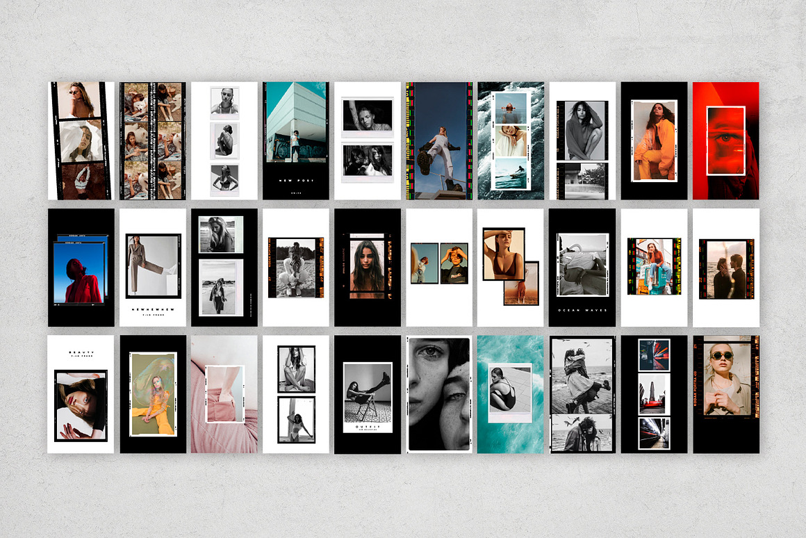 100 Film Frames  Instant Templates, a Social Media.jpg