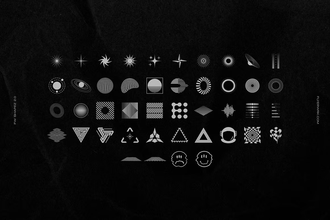200 Retro Futuristic Shapes, an Object Graphic by.jpg