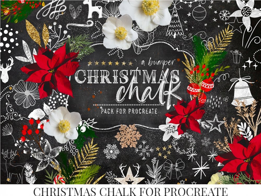 Christmas Chalk Procreate Brushes - Design Cuts.jpg
