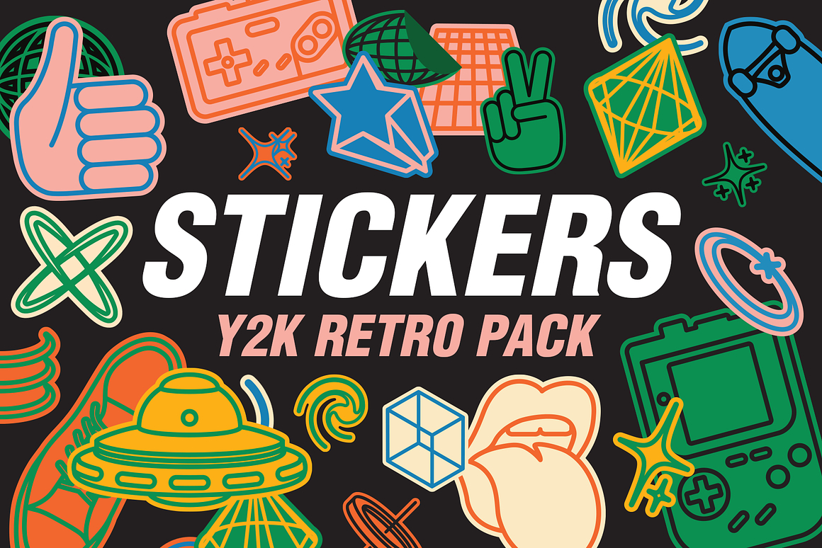 25 Y2K Stickers Retro Pack, an Object Graphic by G.jpg