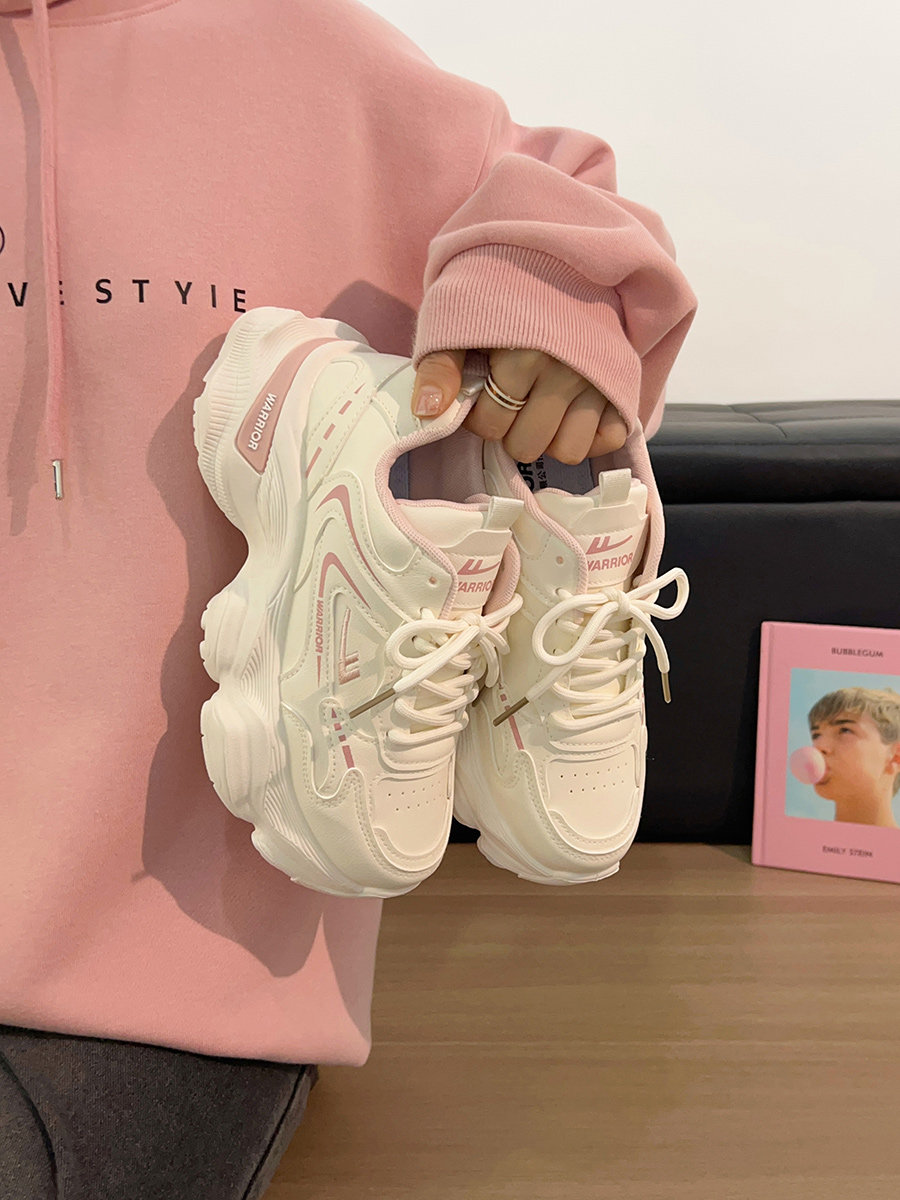 Pull-Back Shoes Women's Shoes 2026 Spring New Popular Casual Sports Shoes Versatile Lightweight Height-Increasing Thick-Soled Dad Shoes