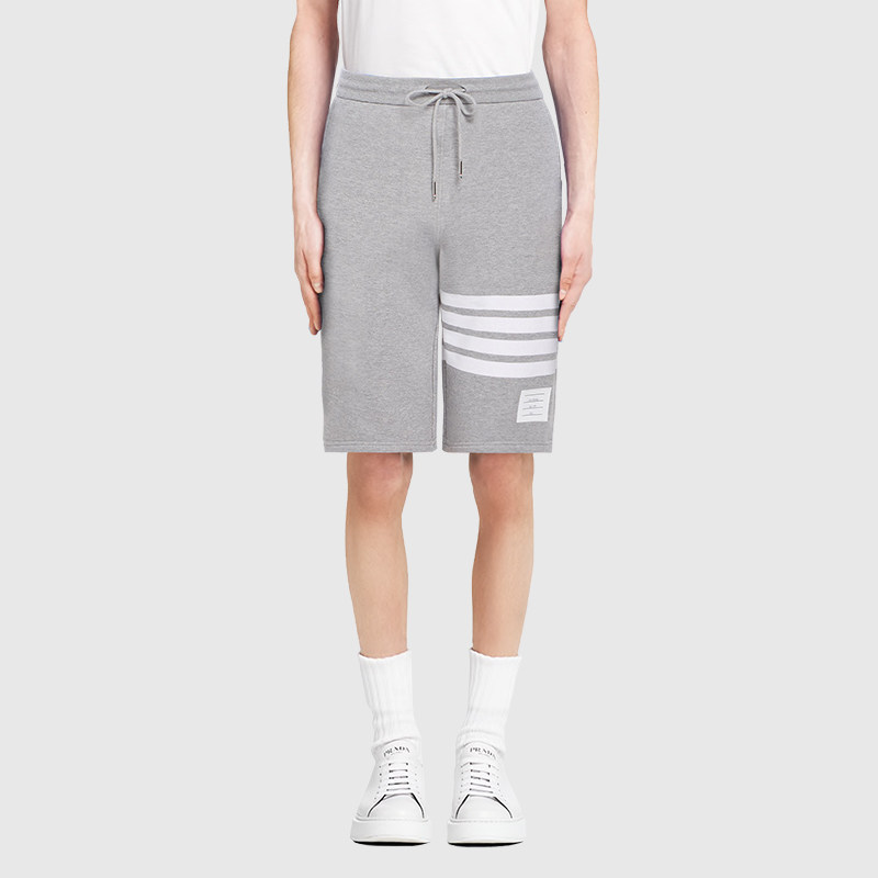 TB PANTS MEN AND WOMEN'S SAME SPORT CASUAL PANTS LIGHT GREY FOUR BARS COUPLE PURE COLOR MINIMIS ABOUT 50% TB SHORTS