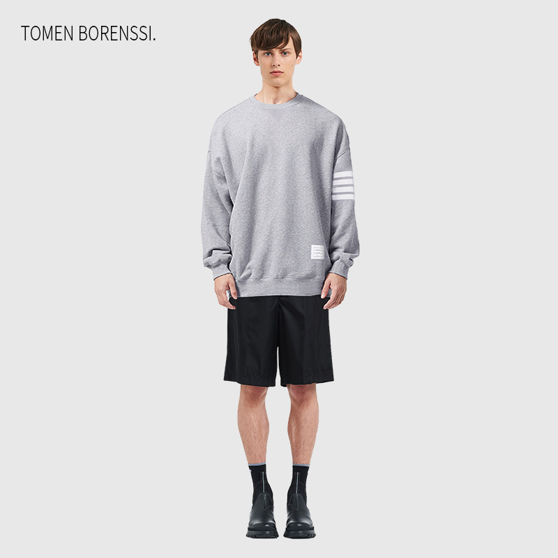 (official) TB necroclad round collar sleeve head long sleeve male and female identical pure cotton boomer tb casual autumn winter blouses