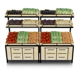 Свежие супермаркет овощи и фрукты дисплеи настройки полки Дисплей шкаф с уклон дисплеем стойки для фруктов