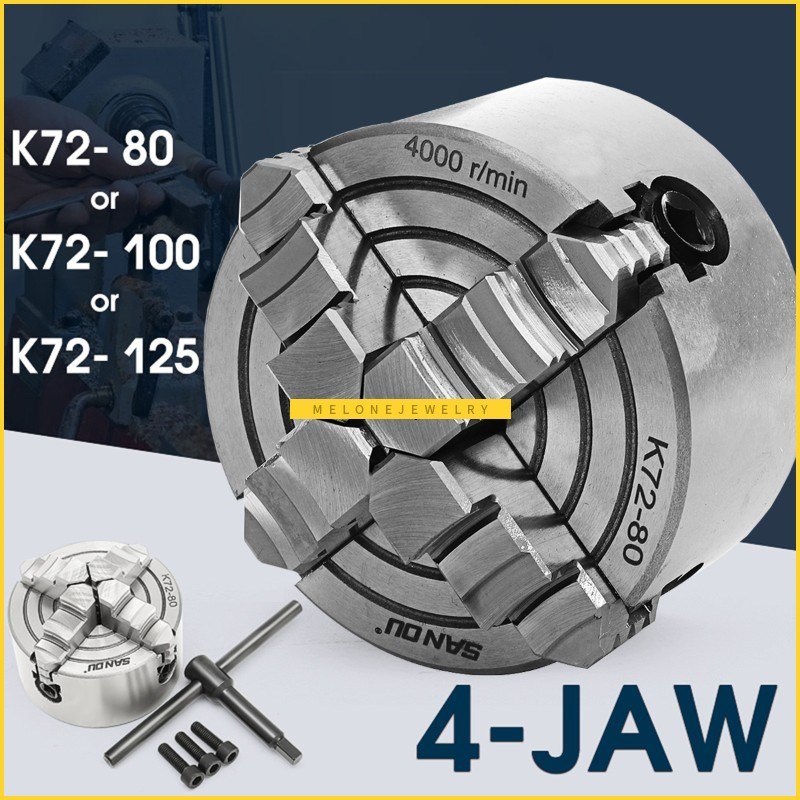 K72- 80 K72- 100 K72- 125 4 Jaw Lathe Chuck 80mm 100mm 125mm