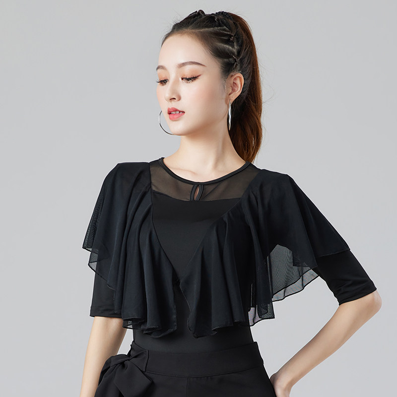 Morden Dance New Dance Suit Blouse Women's One-piece Suit Dancing and Dance Latin Dancing with Lotus Leaf Dance Suit-Taobao