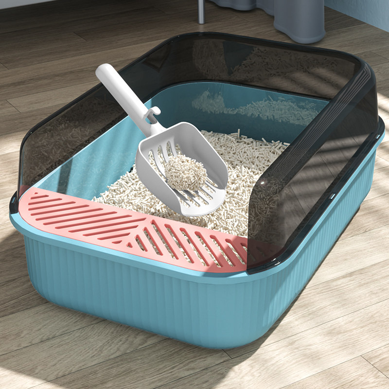 calofun cat litter box oversized semi-enclosed anti-belt sand small kitten toilet cage special cat poop basin