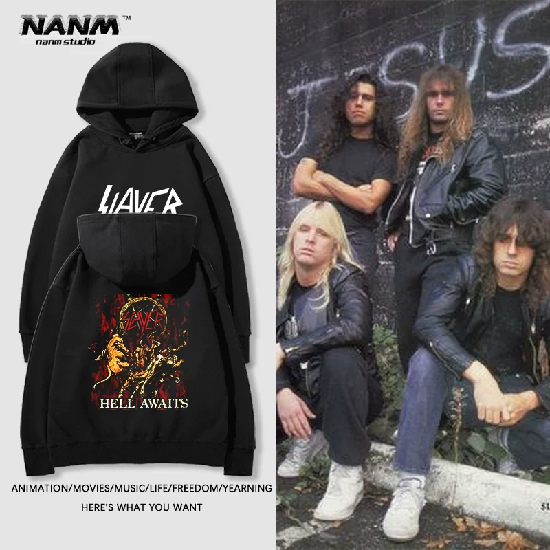 Худи с рисунком SLAYER Killer Band для мужчин и женщин, трэш-метал, металлический рок, топ