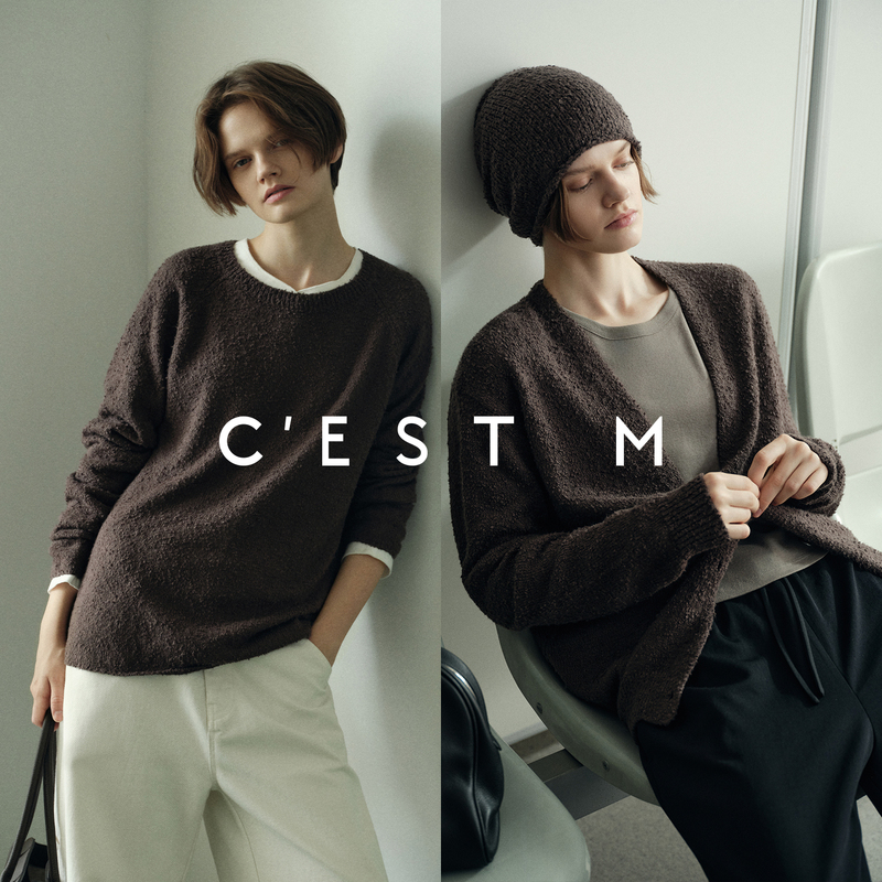 Cest M丨Row Original Japanese Imported Special Pilling Three-Dimensional Loop Yarn Chic Sweater/Beanie/Cardigan