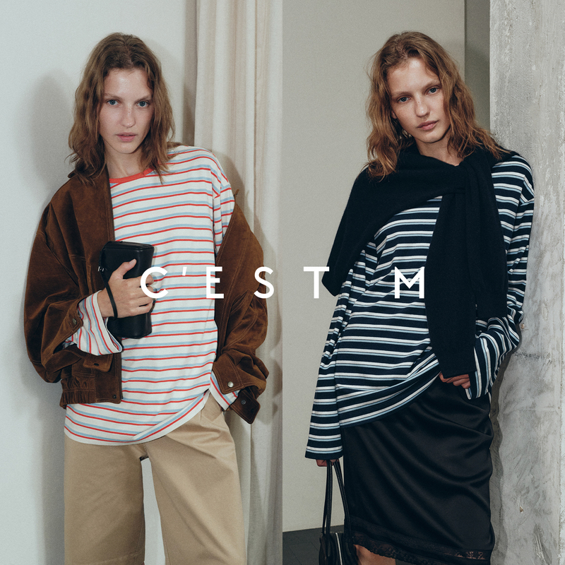 Cest M丨Chic Stripe Retro Color-Blocked Yarn-Dyed Cotton Long-Sleeved T-Shirt Cest M丨Chic Stripe Retro Color-Blocked Yarn-Dyed Cotton Long-Sleeved T-Shirt
