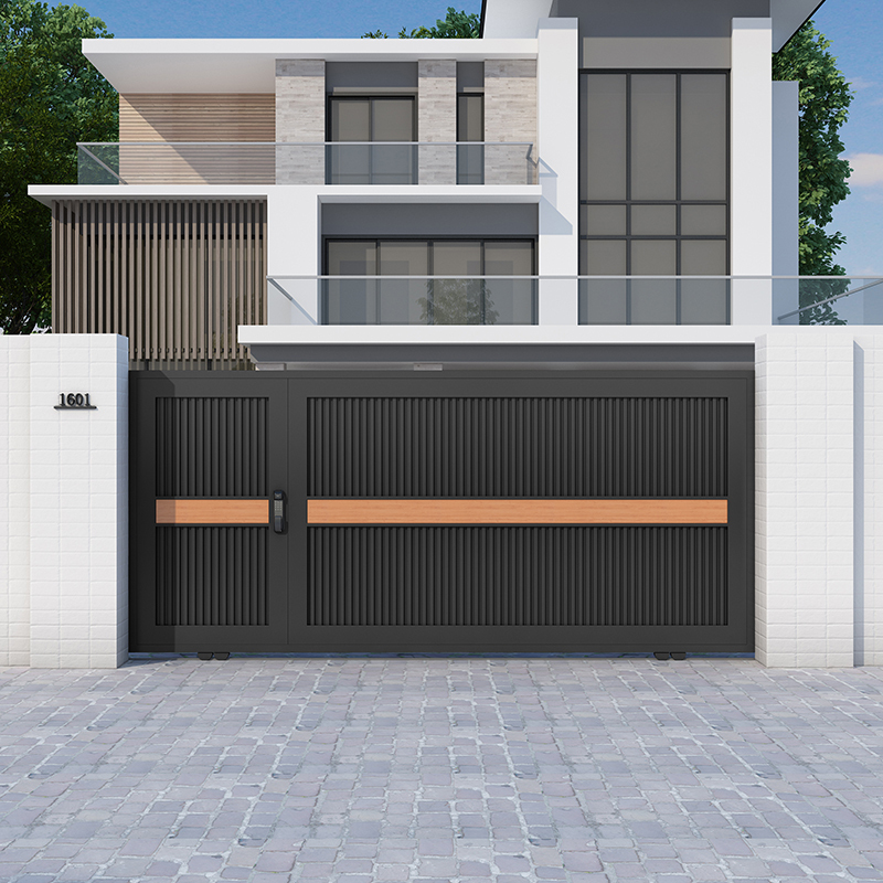 Outdoor Electric Sliding Door Villa Courtyard Aluminum Alloy Door Community Garage Door Rural Self-Built House Sliding Iron Door