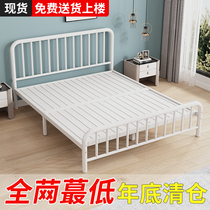 European style iron bed bold and thickened double household simple modern single rental room 1.5 meters iron frame bed for children