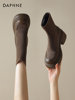 Daphne's Popular Coffee-Colored Short Boots 2025 Autumn New Style Height-Increasing Slimming Martin Boots Women's Thick-Soled Slim Boots