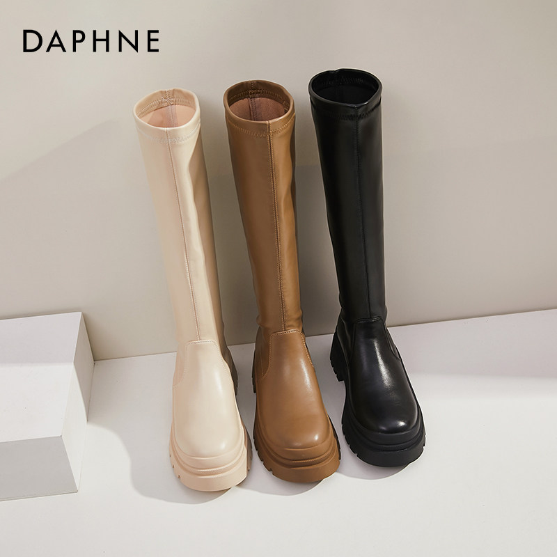 Daphne though kneecap boots woman boots with suede riding boots thick and thin and fat mm large cylinder surrounding long cylinder high cylinder boot