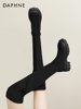 Daphne Stockings Boots 2025 Spring Over-The-Knee Boots Thick-Soled Long Boots Slimming Fleece-Lined Elastic Slim Socks Shoes
