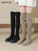 Daphne Stockings Boots 2025 Spring Over-The-Knee Boots Thick-Soled Long Boots Slimming Fleece-Lined Elastic Slim Socks Shoes