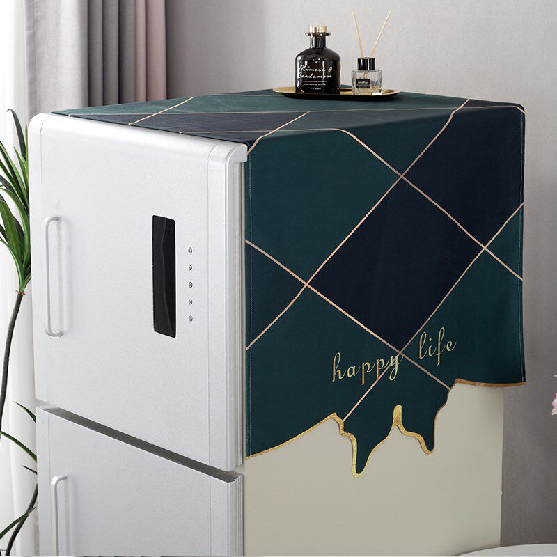 Double door refrigerator dust cover 2021 oven cover dust towel high-end light luxury decoration oil-proof cover cloth machine cover