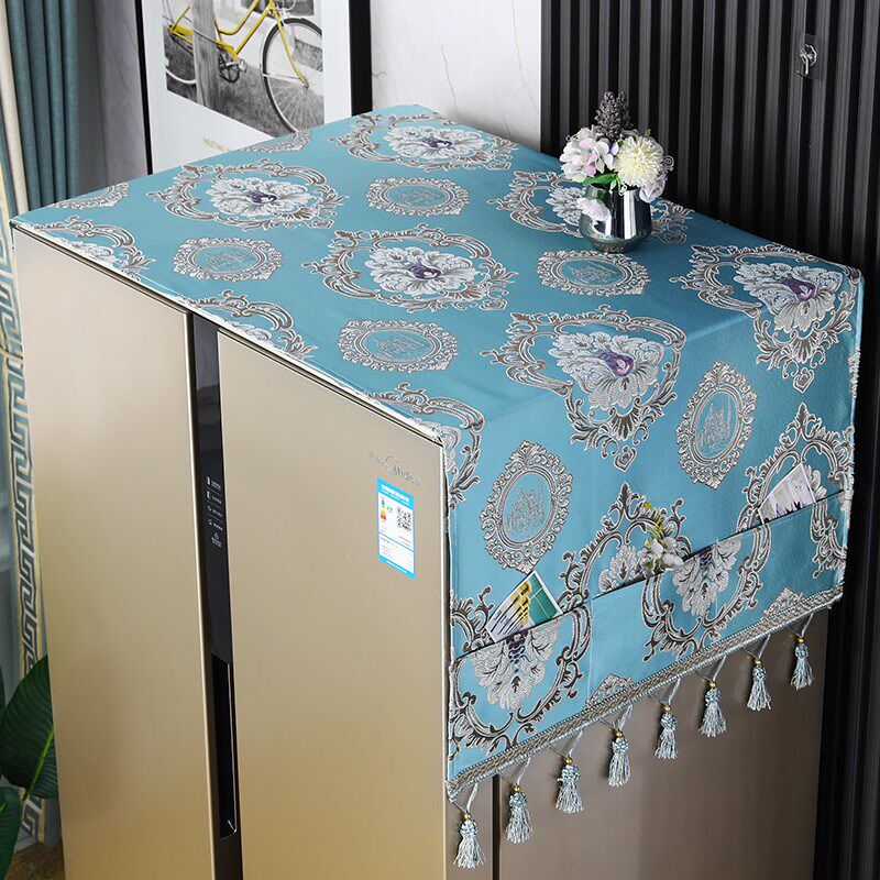 Refrigerator cover dust cover 2021 new dust cover towel double door simple modern oven cover cloth net red oil cover