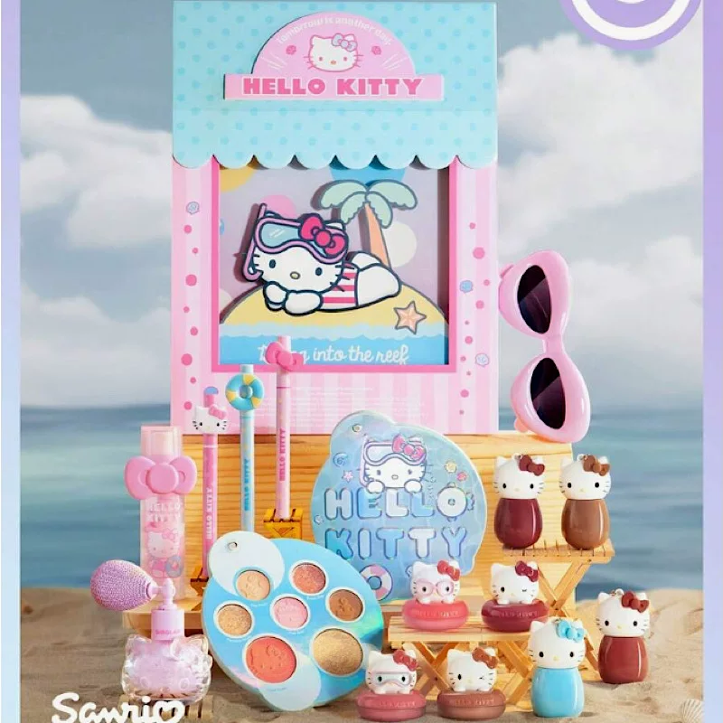 Набор косметики sheglam Hello Kitty — тени, блеск для губ и румяна, дорожный формат (8×6×2 см)