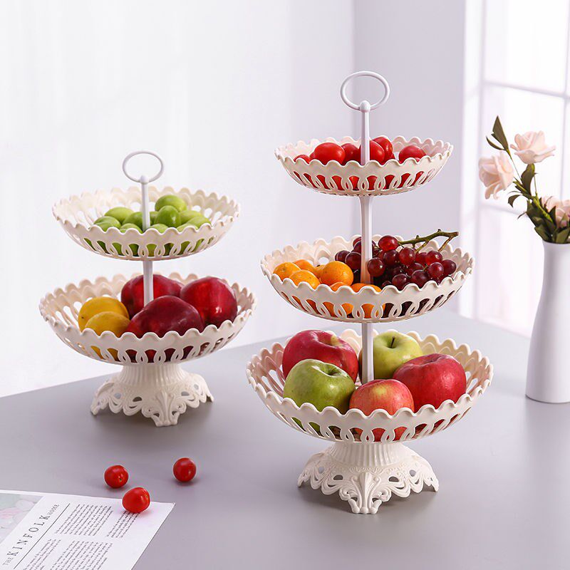 Eurostyle Multilayer Home Creative Water Fruit Basket Modern Living Room Triple Fruit Pan Single Layer Candy Pan Dried Fruit Pastry Dish-Taobao