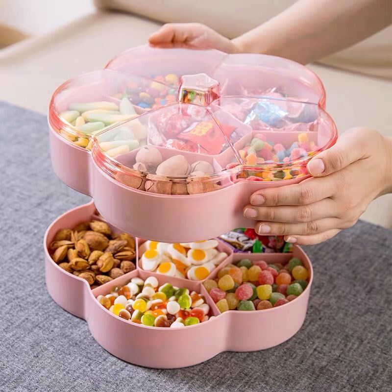 Creative fruit plate candy box home living room European style dried fruit plate snack plate with cover multi-layer melon seeds fruit plate