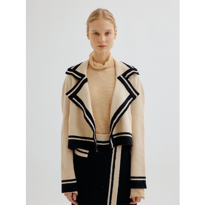 Korean small crowdwool cardiovert sweater jacket woman autumn winter new Korean version shorts for knitwear Korean version-Taobao