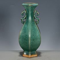Collection of antique porcelain and old goods. Old kiln porcelain and Jun porcelain kiln turned into six-sided appreciation vase a perfect product