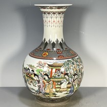 Antiques antiques porcelain supplies old goods returned from overseas Qing Dynasty Qianlong year made twelve gold hairpin pattern appreciation vase