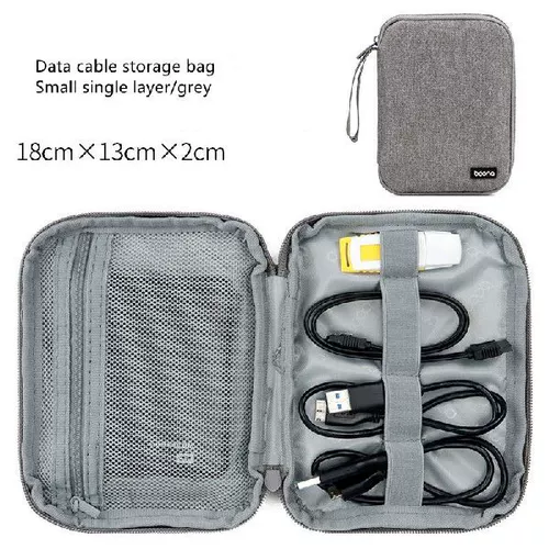 18*13*2CMtrelavel Cable Bag Sage Charger Electronic Organizer